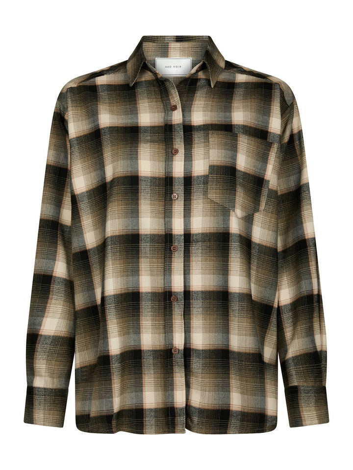 Neo Noir - Dalma Flannel Check Shirt 171678 - 151 - Army Skjorter 