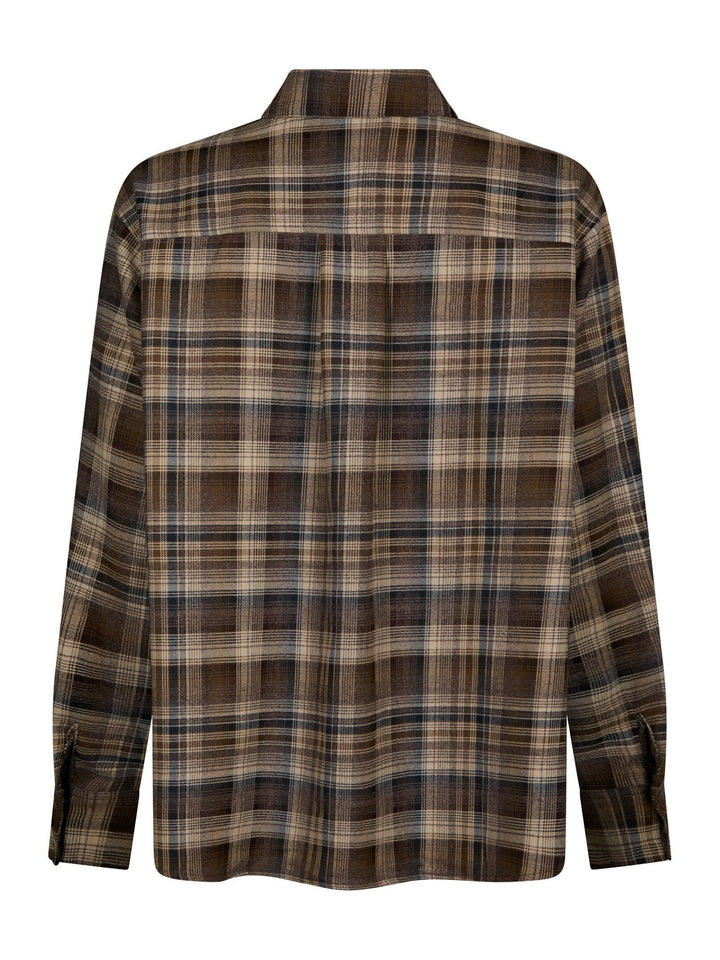 Neo Noir - Dalma Flannel Check Shirt 171678 - 811 - Dark Taupe Skjorter 
