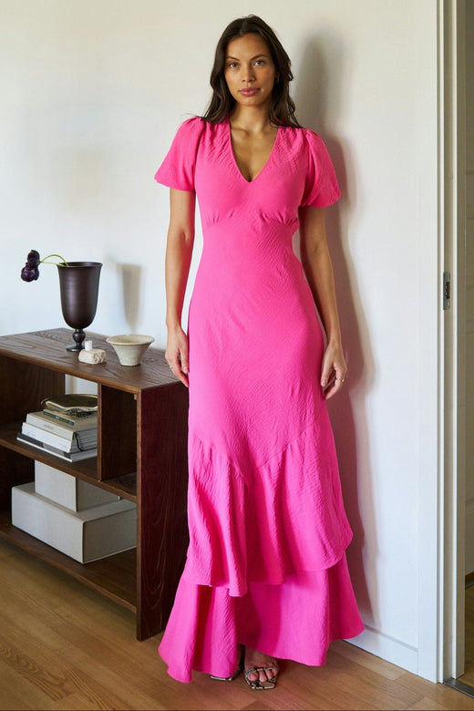 Neo Noir - Dariah Structure Solid Dress 168970 - 170 - Pink Kjoler 