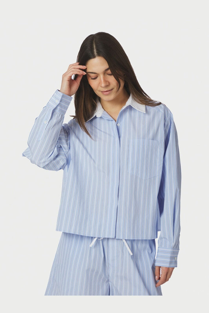Neo Noir - Delfia Stripe Shirt 169224 - 665 - Light Blue Stripe