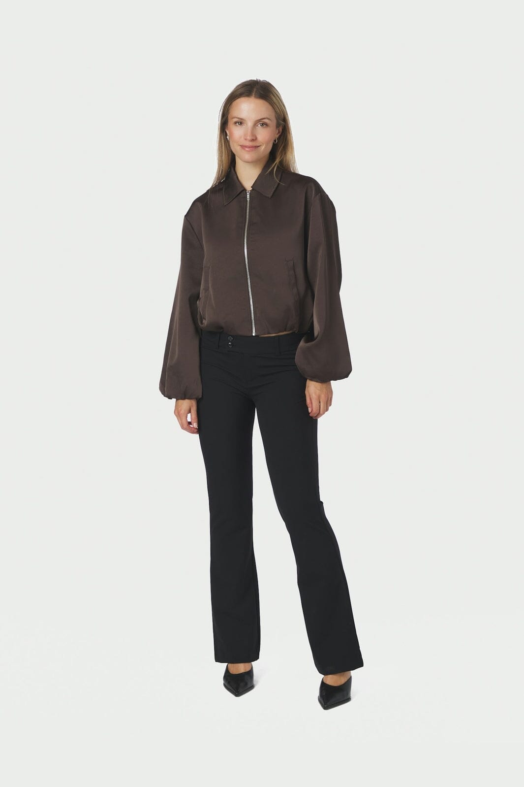 Neo Noir - Denielle Heavy Sateen Jacket 167474 - 676 - Dark Brown