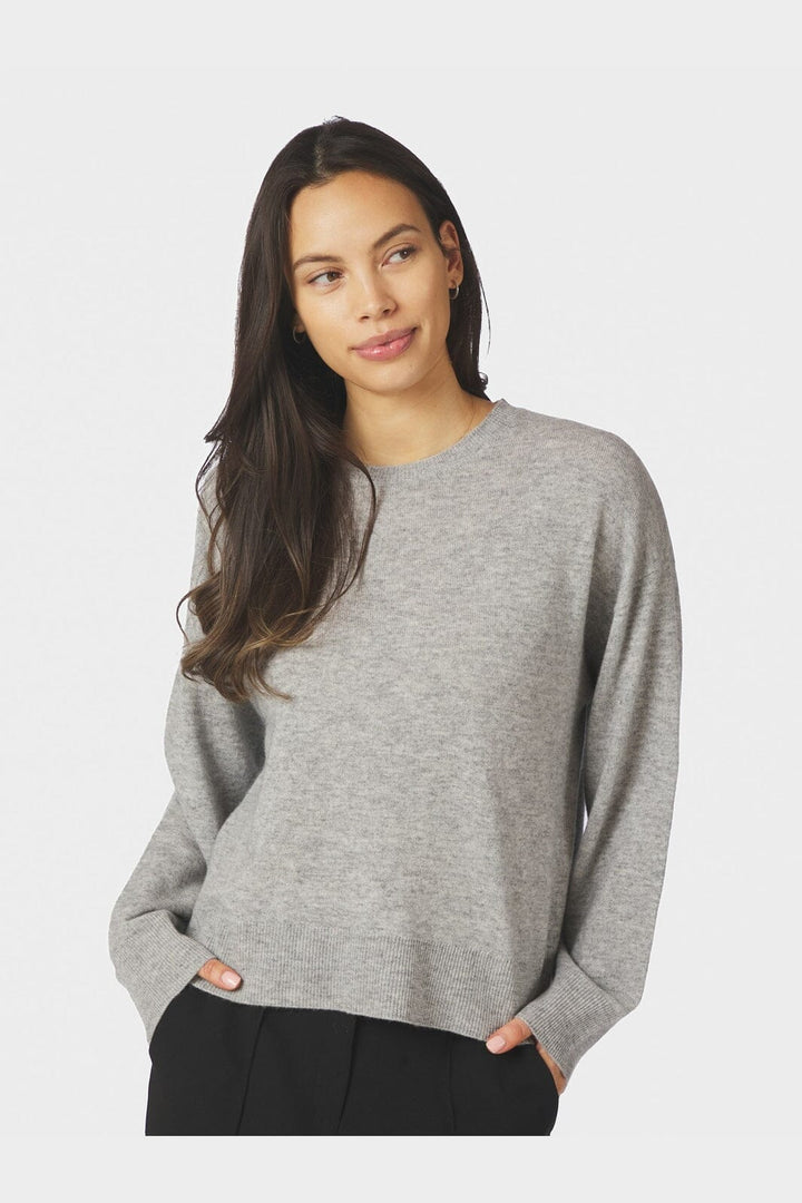 Neo Noir - Detri Wool Knit Blouse 167774 - 133 - Grey Melange