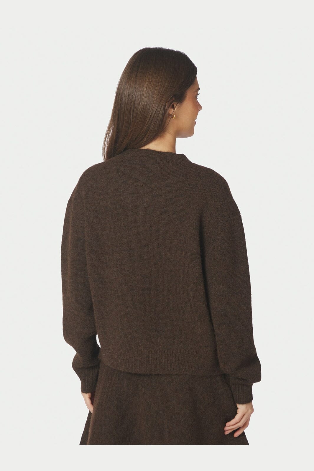 Neo Noir - Dione Fluffy Knit Cardigan 168537 - 205 - Brown Melange