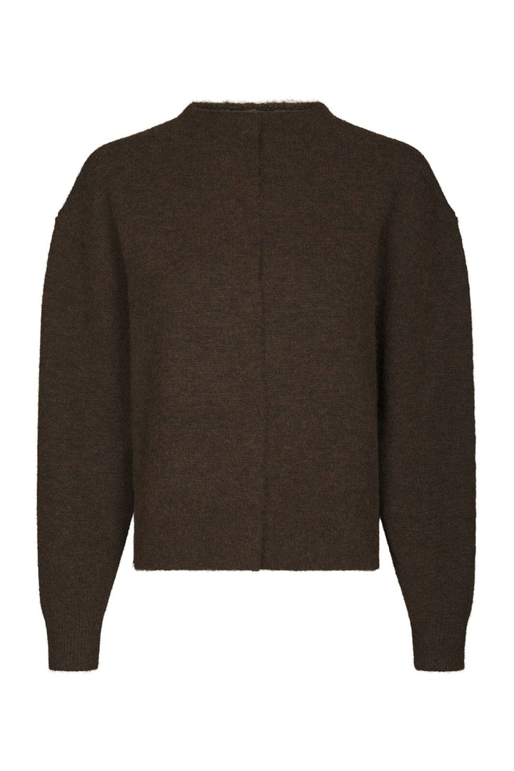 Neo Noir - Dione Fluffy Knit Cardigan 168537 - 205 - Brown Melange