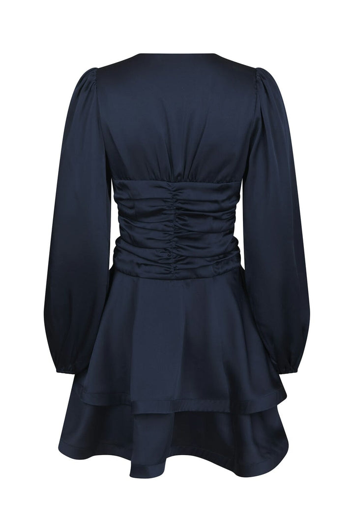 Neo Noir - Dionea Drapy Satin Dress 170722 - 141 - Navy
