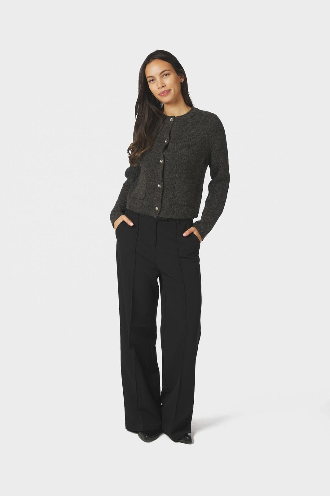 Neo Noir - Elbie Knit Cardigan 162966 - 132 - Antracit