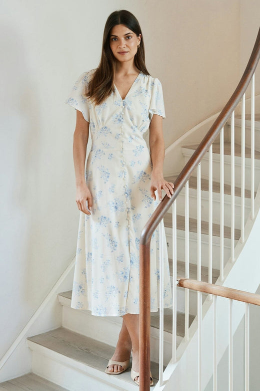 Neo Noir - Eleni Delicate Flower Dress 168875 - 122 - Creme Kjoler 