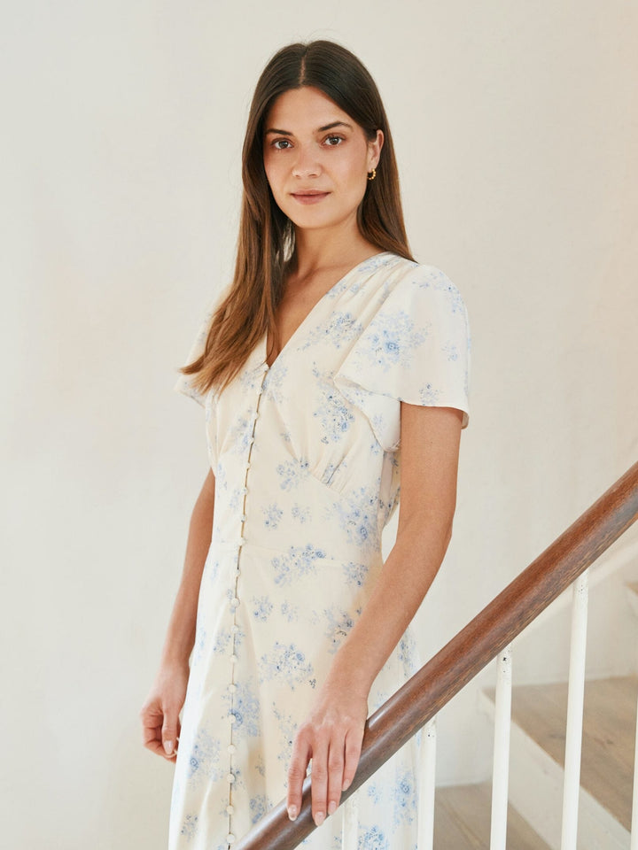 Neo Noir - Eleni Delicate Flower Dress 168875 - 122 - Creme Kjoler 