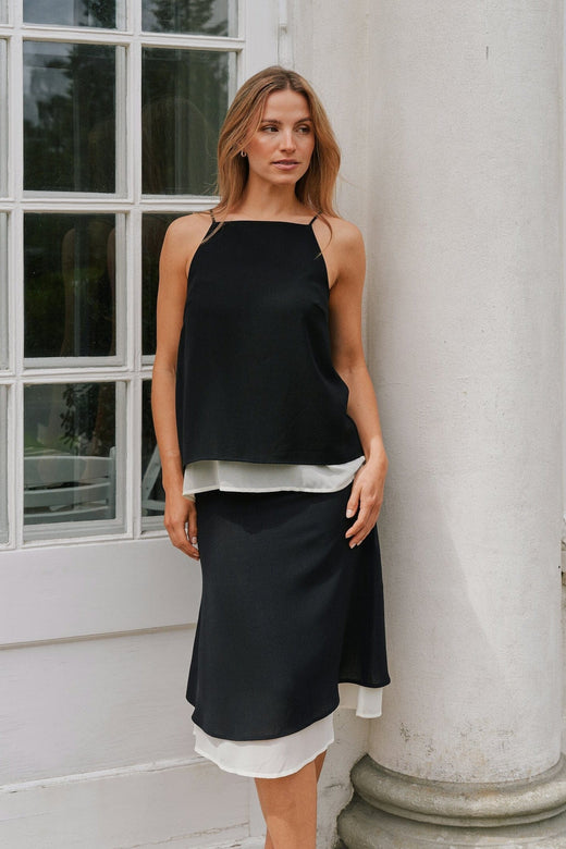 Neo Noir - Elinor Chiffon Skirt 168109 - 100 - Black Nederdele 