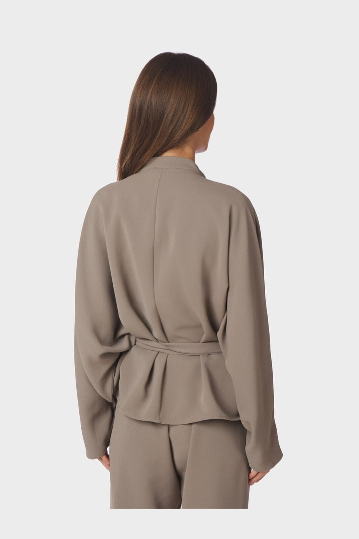 Neo Noir - Ellery Crepe Blouse 167125 - 214 - Taupe