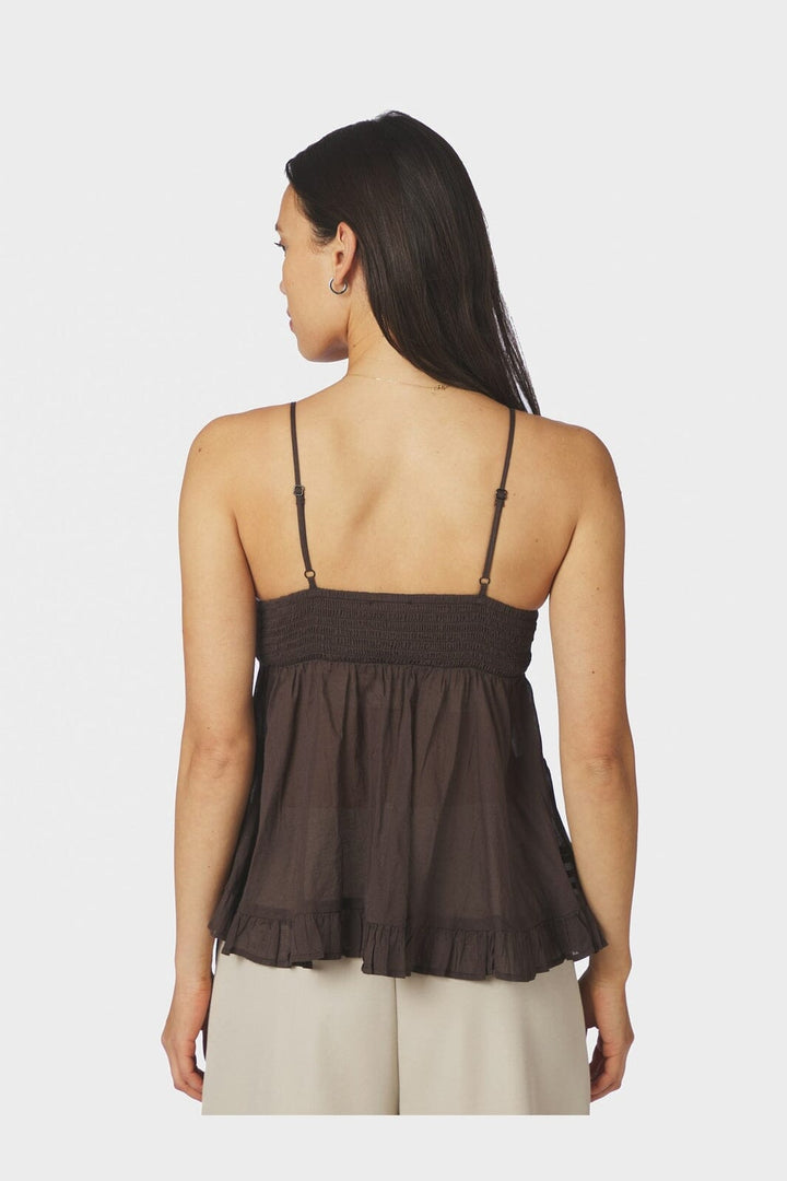 Neo Noir - Elvena S Voile Top 169066 - 676 - Dark Brown