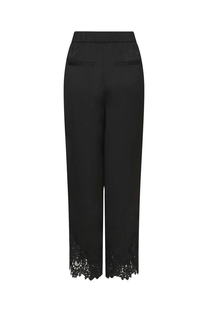 Neo Noir - Emery Heavy Sateen Lace Pants 170662 - 100 - Black