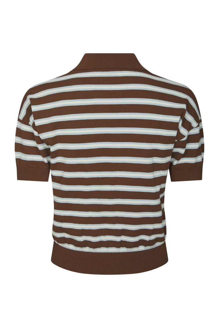 Neo Noir - Emira Knit Polo Top 168576 - 676 - Dark Brown