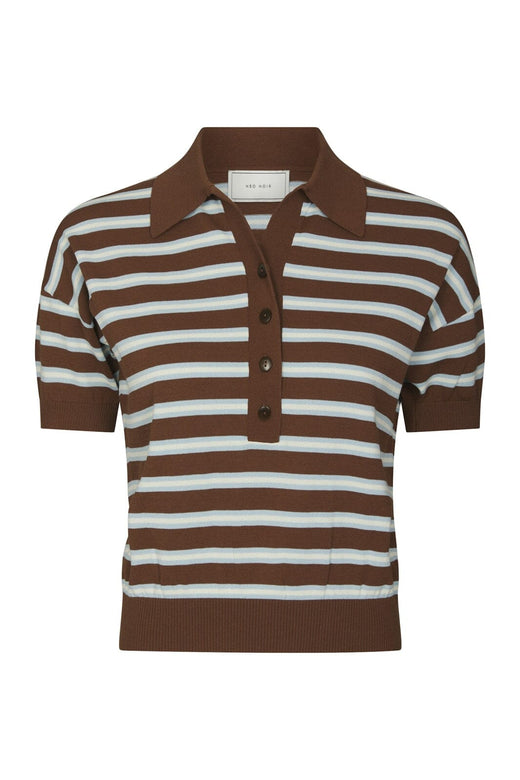 Neo Noir - Emira Knit Polo Top 168576 - 676 - Dark Brown
