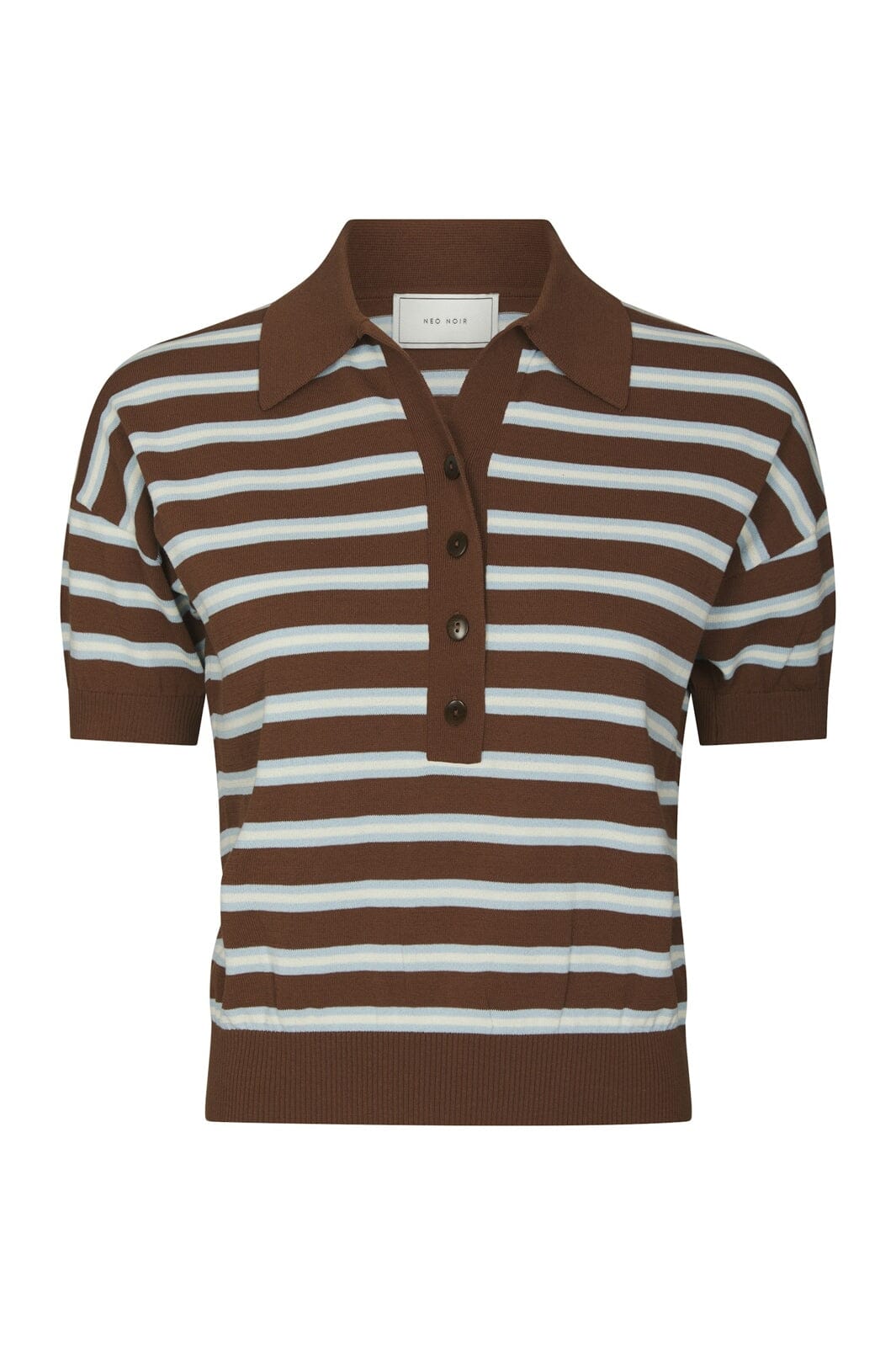 Neo Noir - Emira Knit Polo Top 168576 - 676 - Dark Brown
