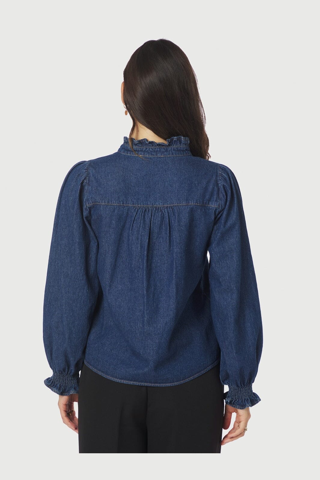 Neo Noir - Emmeline Denim Blouse 164434 - 534 - Dark Blue