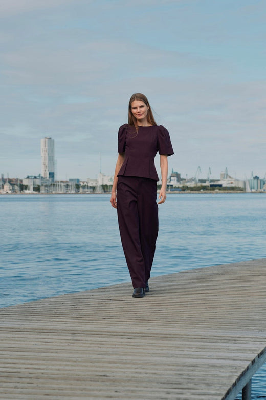 Neo Noir - Emmett Structure Pants 165357 - 345 - Chocolate Plum Bukser 