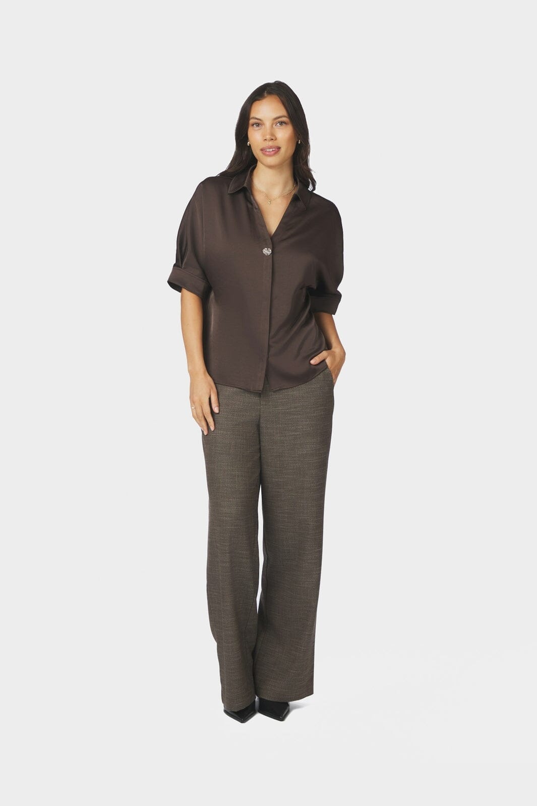 Neo Noir - Emmett Structure Twill Pants 170068 - 811 - Dark Taupe