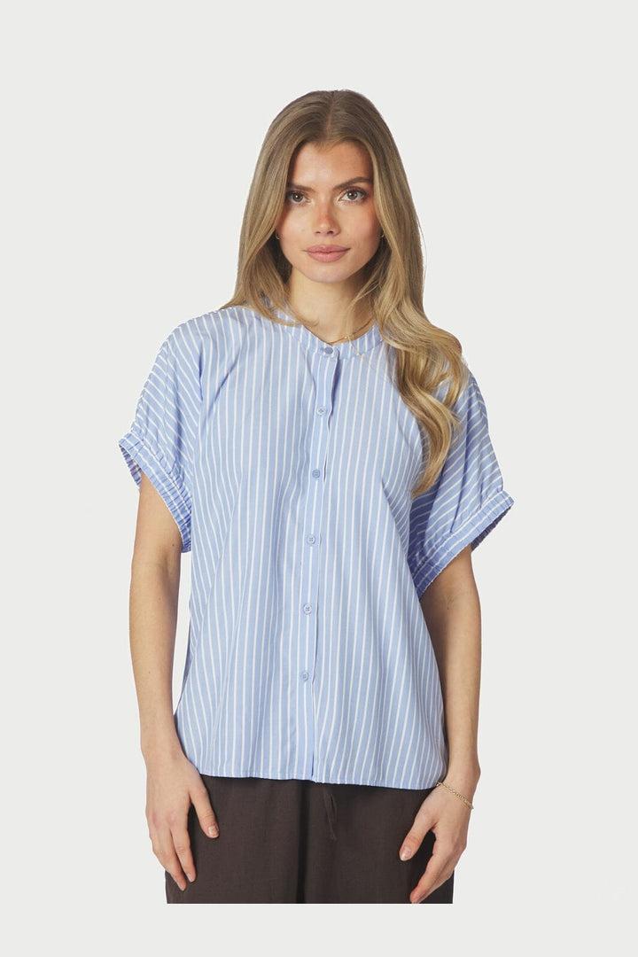 Neo Noir - Englana Stripe Blouse 166460 - 145 - Light Blue