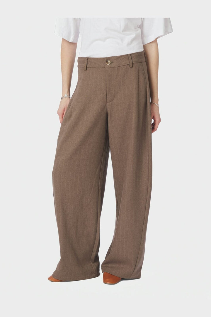 Neo Noir - Essiall Pinstripe Pants 170084 - 214 - Taupe