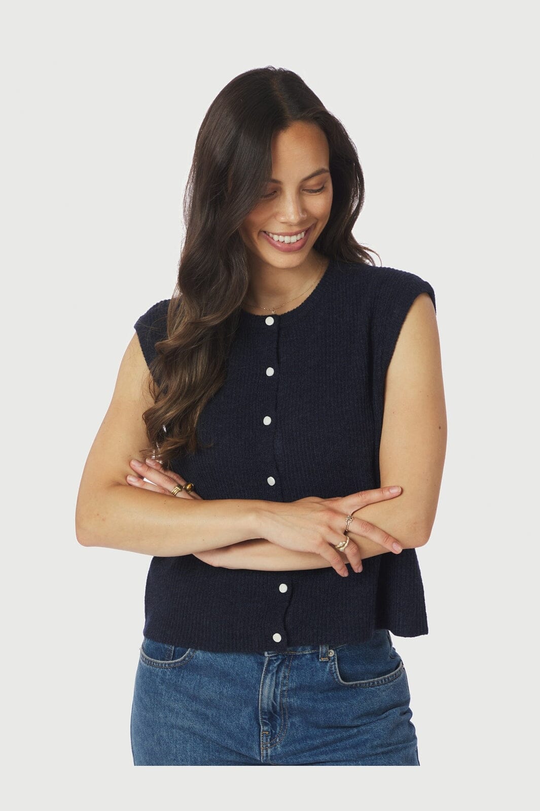 Neo Noir - Everest Knit Vest 164870 - 141 - Navy