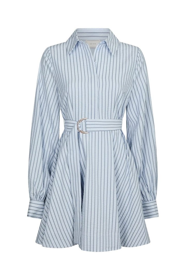 Neo Noir - Felice Striped Crepe Dress 169199 - 140 - Blue