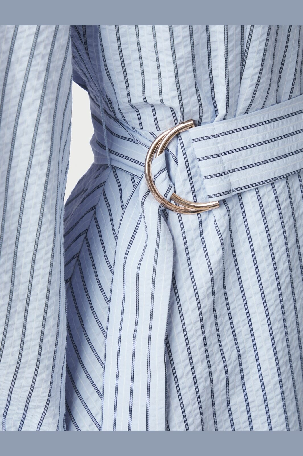 Neo Noir - Felice Striped Crepe Dress 169199 - 140 - Blue