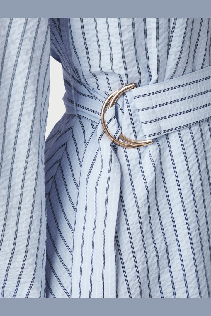 Neo Noir - Felice Striped Crepe Dress 169199 - 140 - Blue