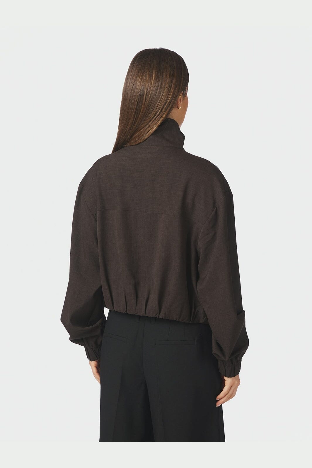 Neo Noir - Felicity Zip Blouse 170348 - 676 - Dark Brown