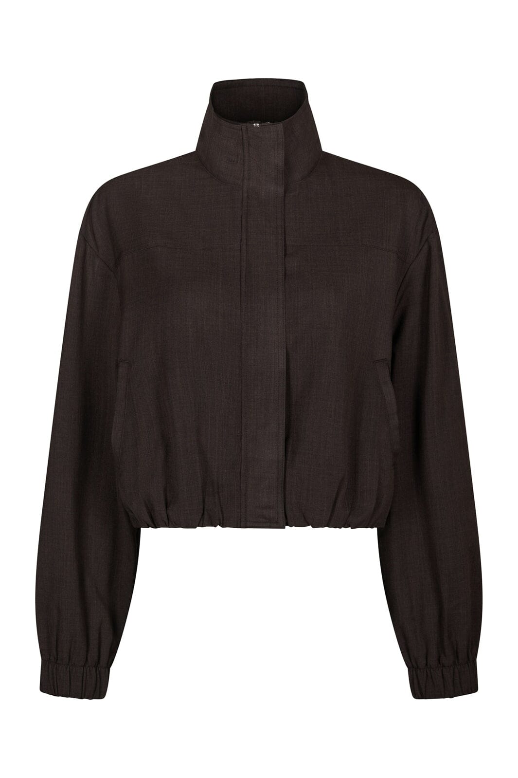 Neo Noir - Felicity Zip Blouse 170348 - 676 - Dark Brown