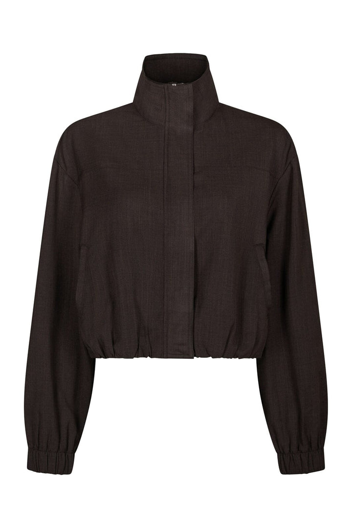Neo Noir - Felicity Zip Blouse 170348 - 676 - Dark Brown