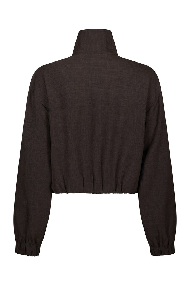Neo Noir - Felicity Zip Blouse 170348 - 676 - Dark Brown