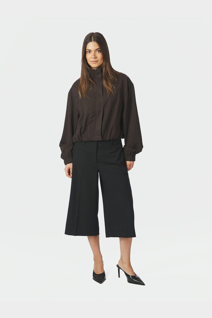 Neo Noir - Felicity Zip Blouse 170348 - 676 - Dark Brown