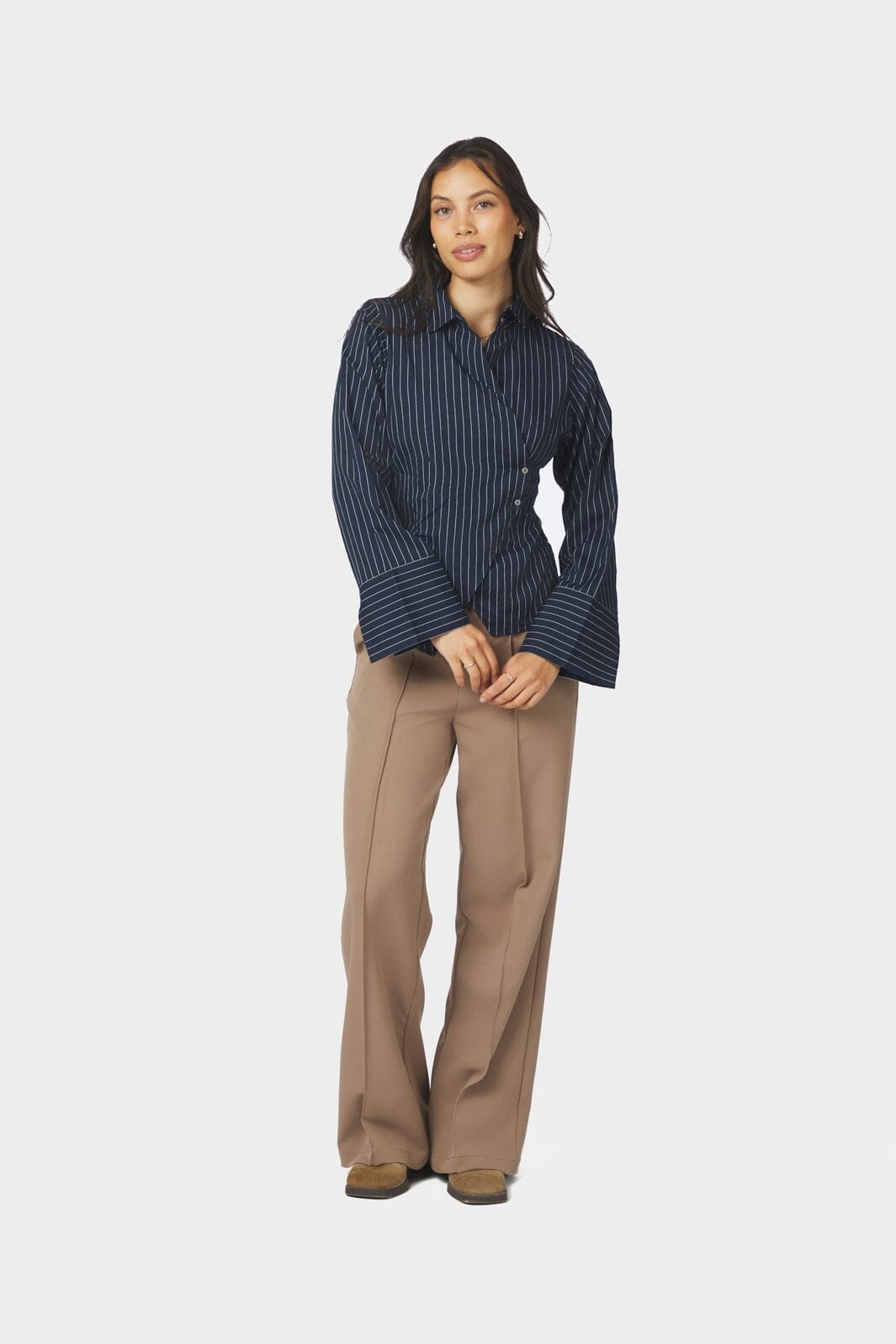Neo Noir - Fenli Slim Stripe Shirt 170977 - 141 - Navy