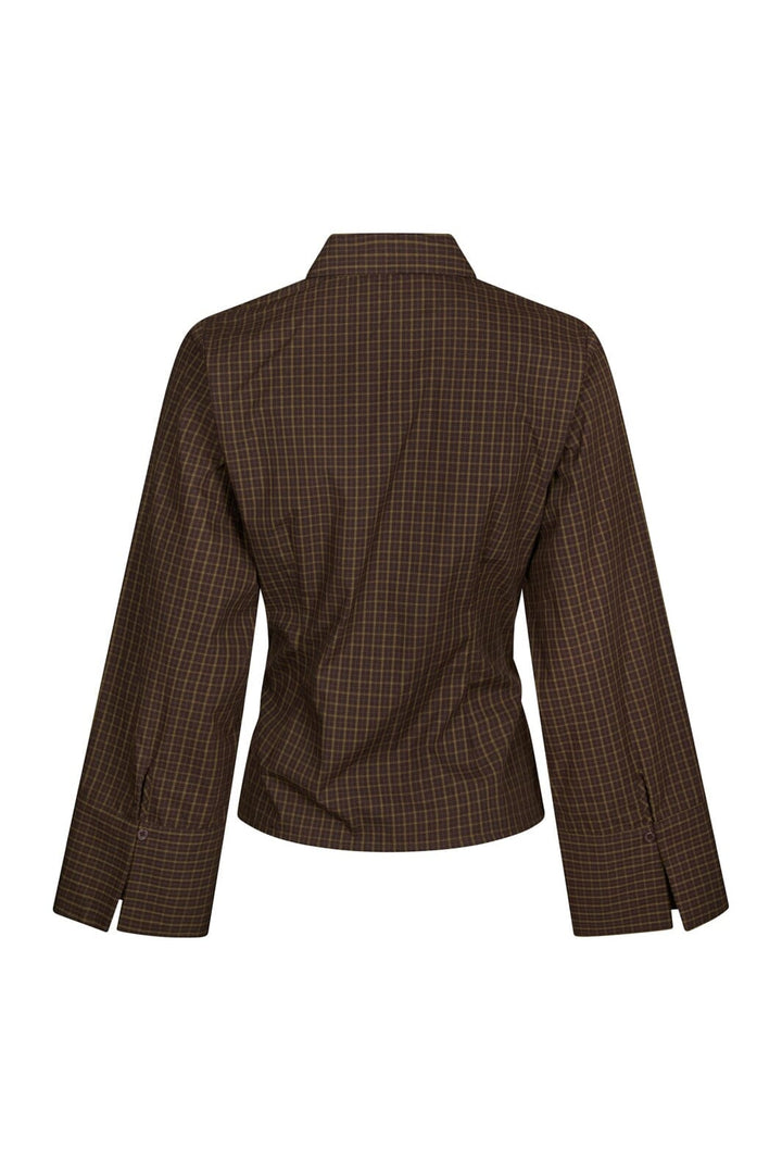 Neo Noir - Fenli Small Check Shirt 170086 - 673 - Aubergine