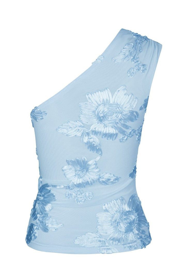 Neo Noir - Florini Big Flower Mesh Top 166166 - 145 - Light Blue