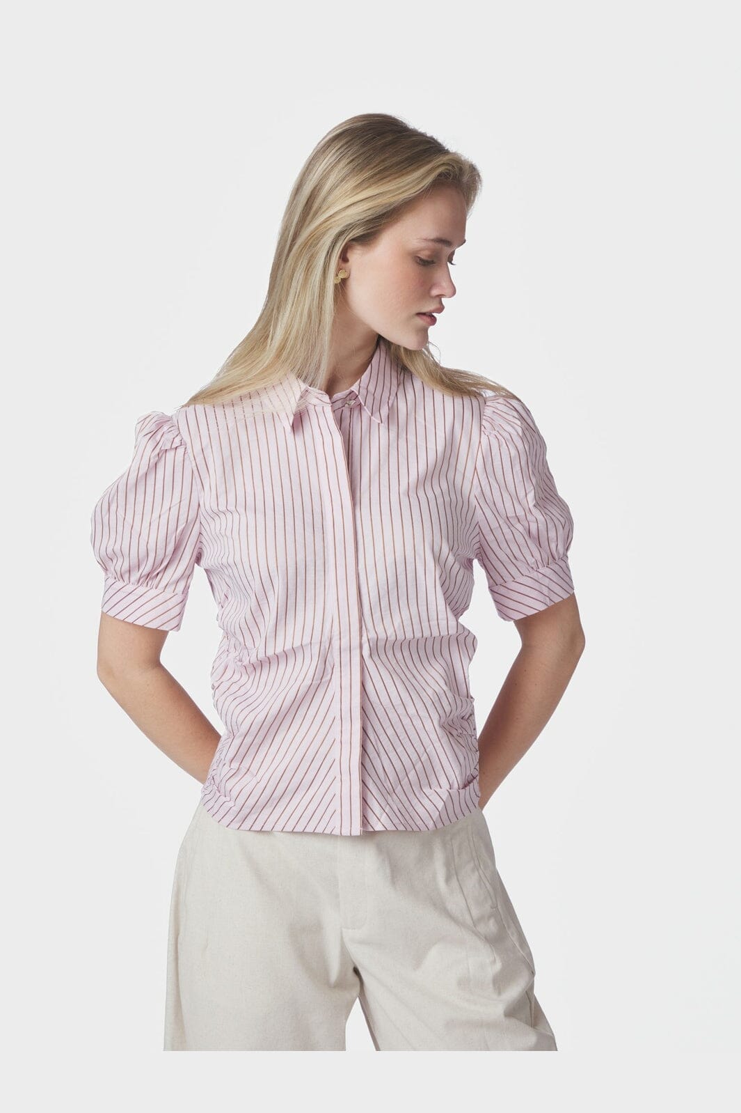 Neo Noir - Frannie Structure Stripe Shirt 169900 - 754 - Light Pink