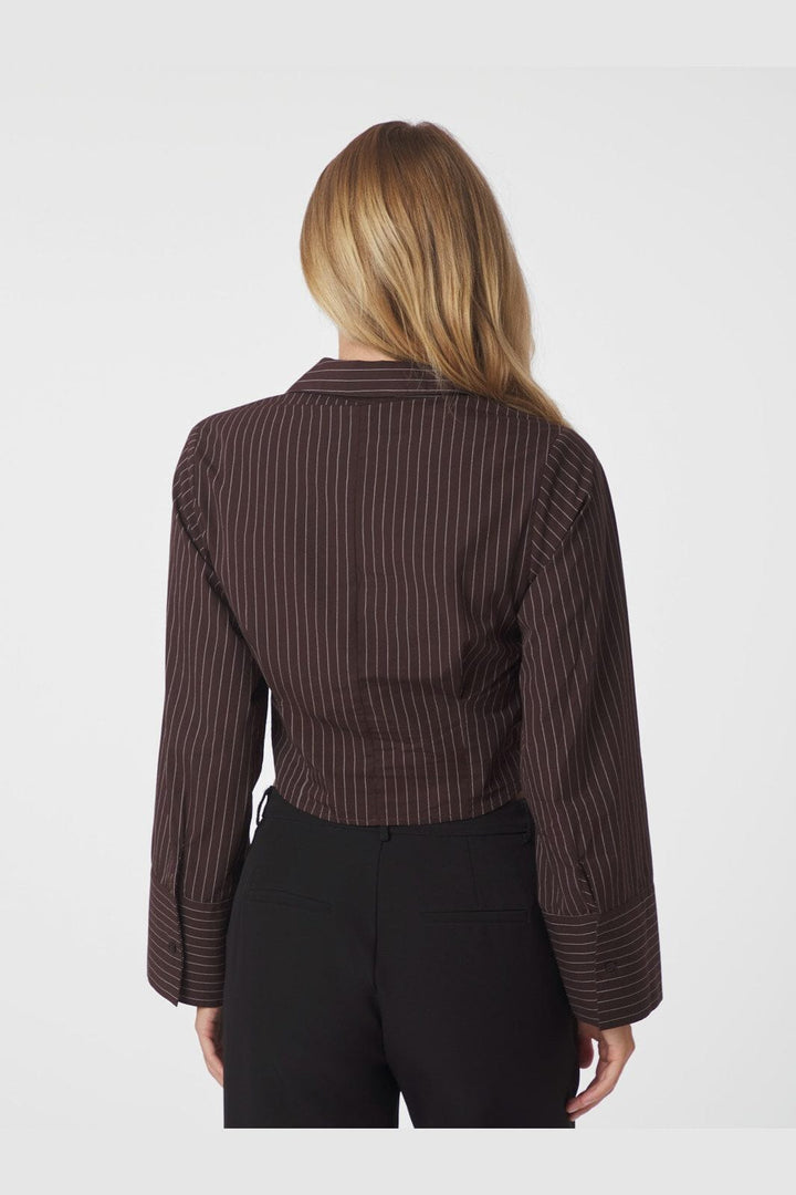 Neo Noir - Frost Striped Shirt 167157 - 676 - Dark Brown