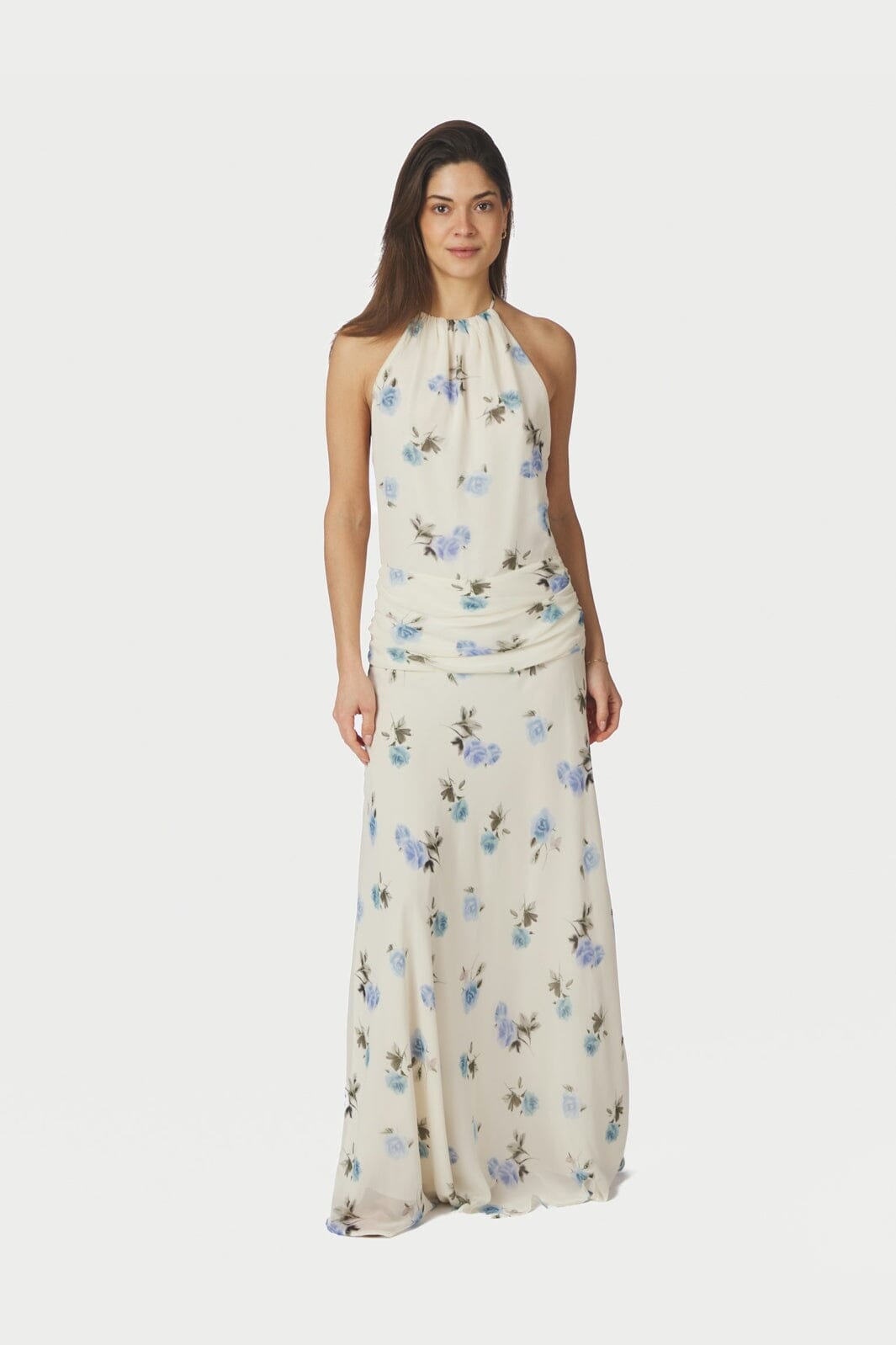Neo Noir - Gabina Faded Flower Dress 168813 - 292 - Light Blue Floral