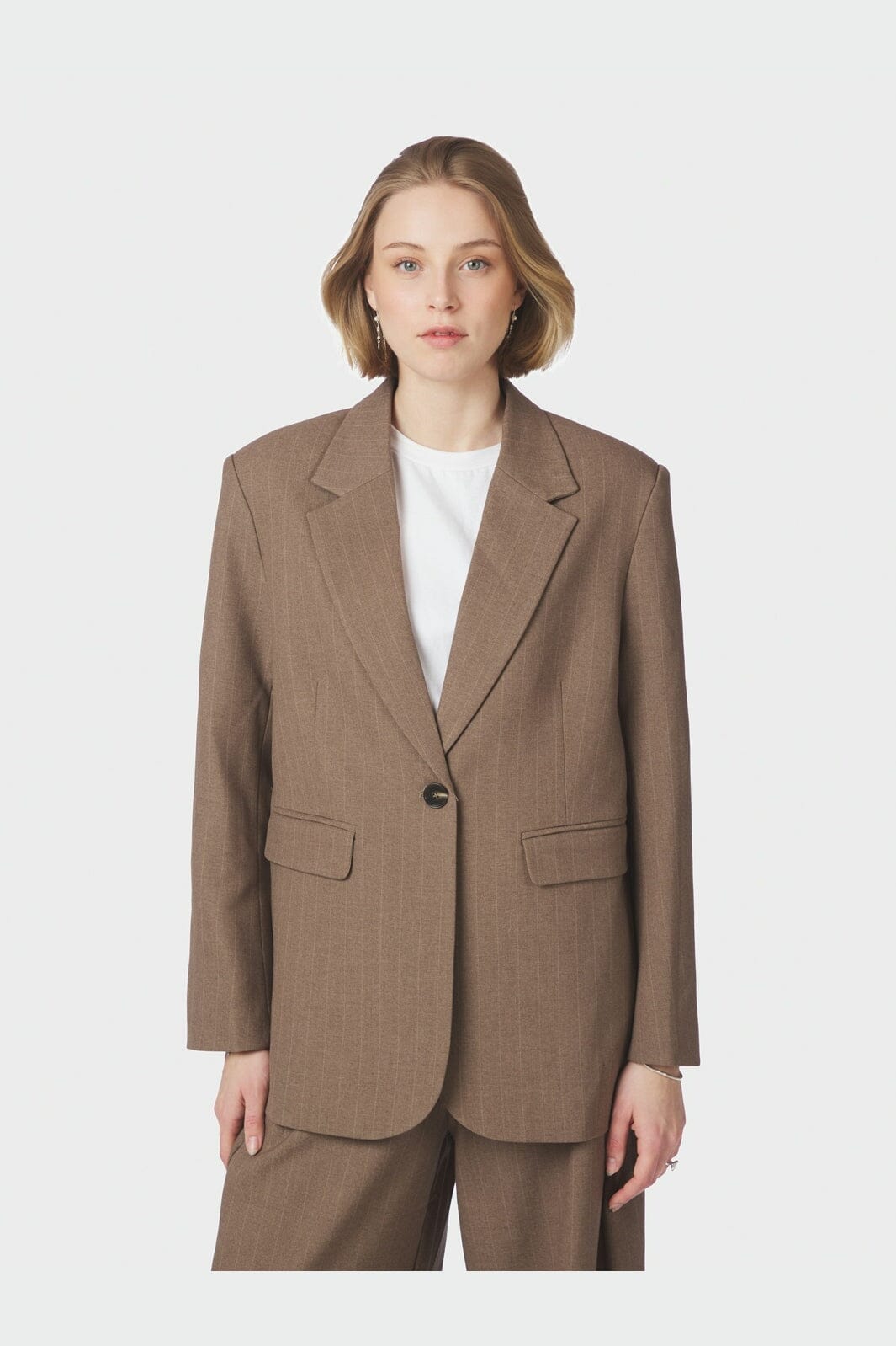 Neo Noir - Gaby Pinstripe Blazer 168204 - 214 - Taupe