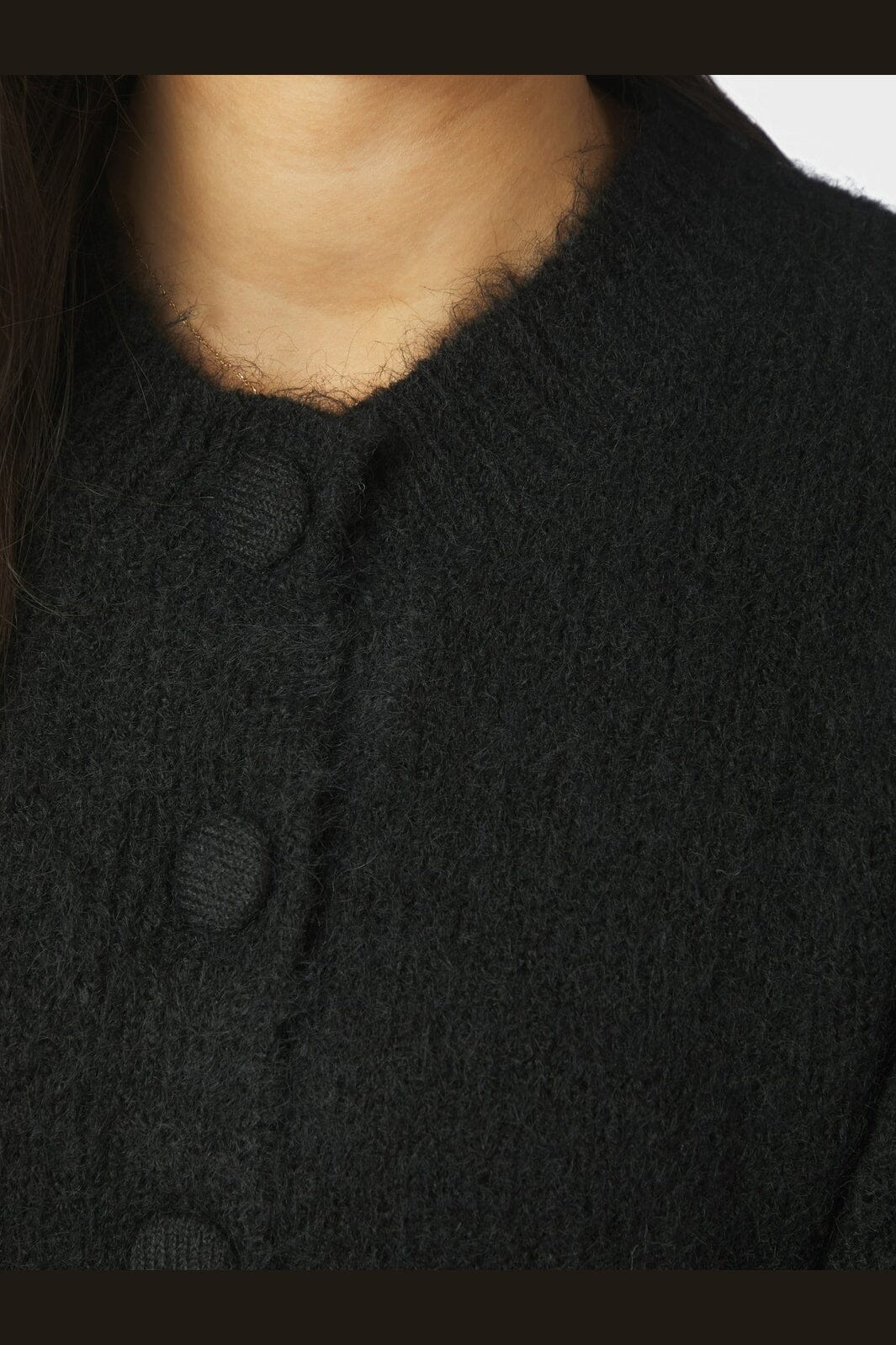 Neo Noir - Gio Fluffy Knit Cardigan 168524 - 100 - Black