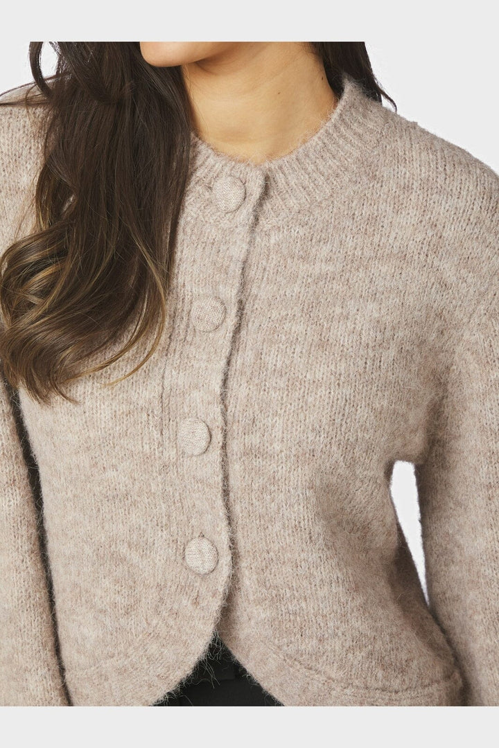 Neo Noir - Gio Fluffy Knit Cardigan 168524 - 976 - Beige Melange