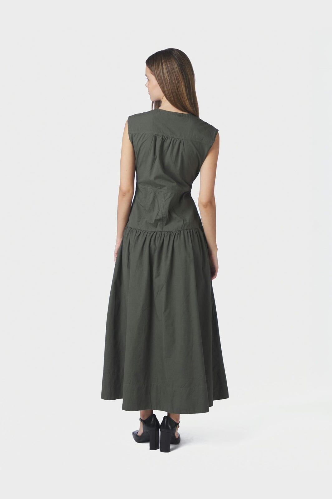 Neo Noir - Halise Poplin Dress 169068 - 151 - Army