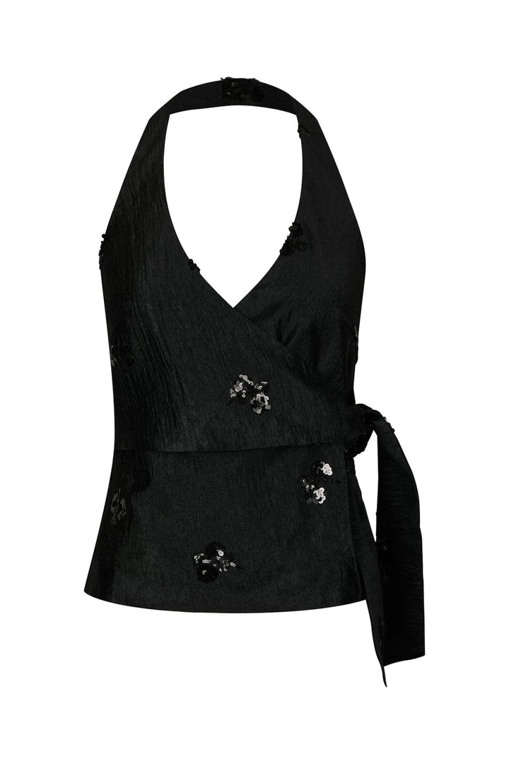 Neo Noir - Harlen Sequins Halterneck Top 170552 - 100 - Black
