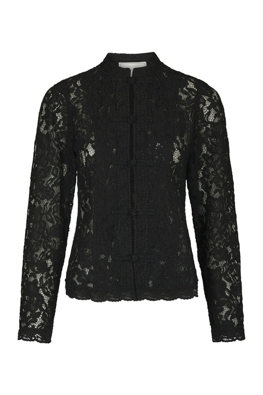 Neo Noir - Hera Lace Flower Blouse 169628 - 100 - Black