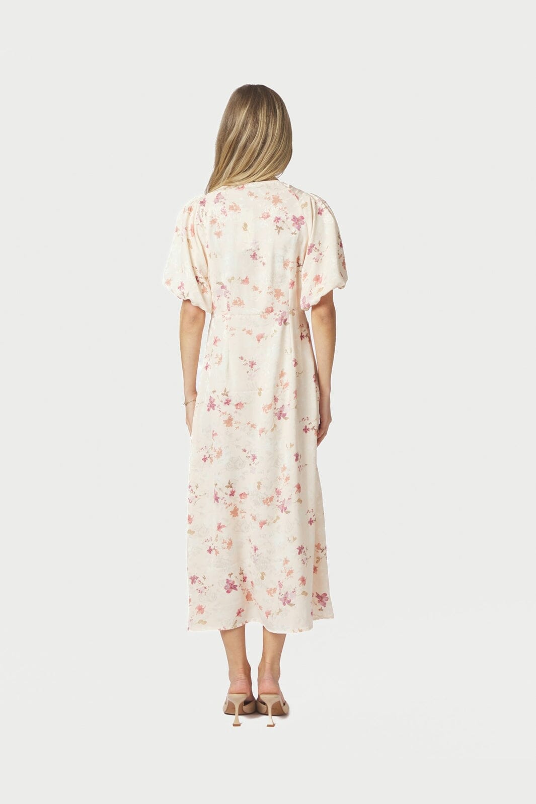 Neo Noir - Illana Sateen Print Dress 168215 - 122 - Creme