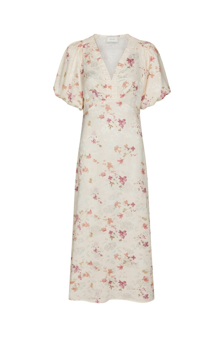 Neo Noir - Illana Sateen Print Dress 168215 - 122 - Creme