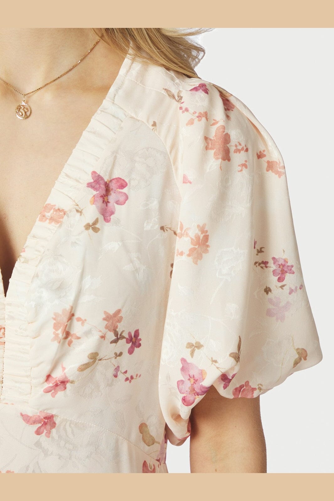 Neo Noir - Illana Sateen Print Dress 168215 - 122 - Creme