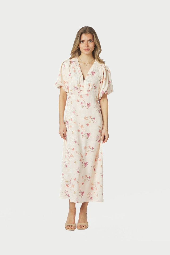 Neo Noir - Illana Sateen Print Dress 168215 - 122 - Creme