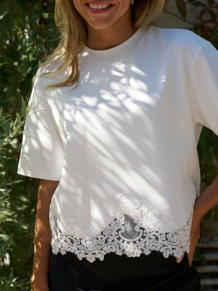 Neo Noir - Iria Lace Tee 170063 - 120 - White T-shirts 